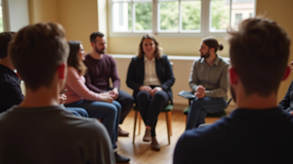Grupo diverso de pessoas em sessão de workshop sobre construção de rede de apoio