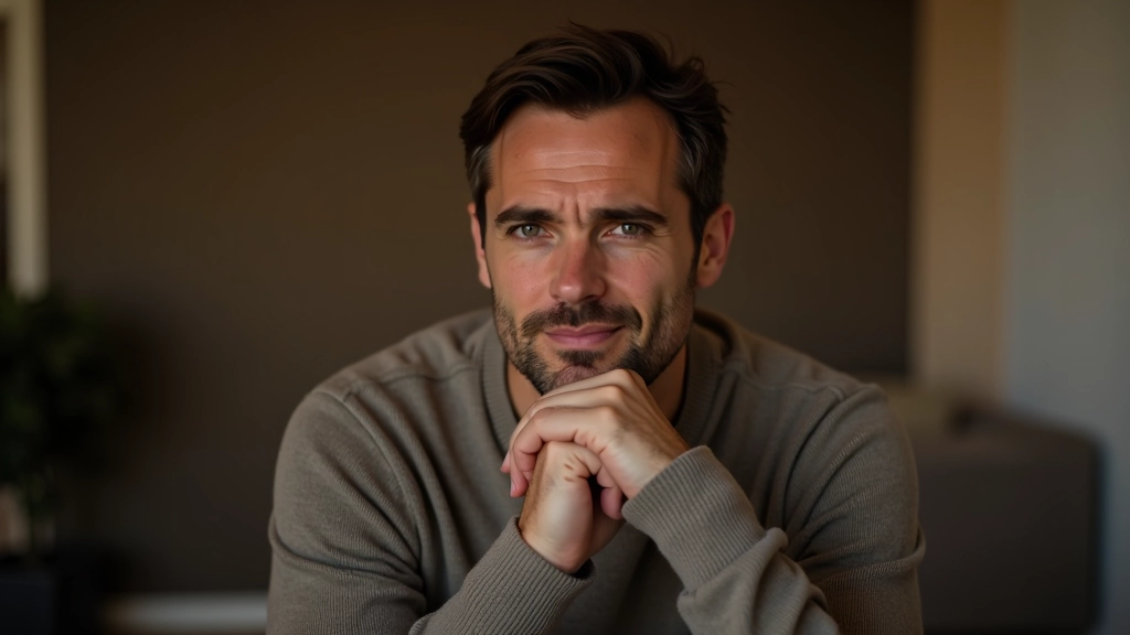 Pessoa num momento reflexivo, sentada num espaço confortável, representando o processo de superação de desafios emocionais e construção de confiança